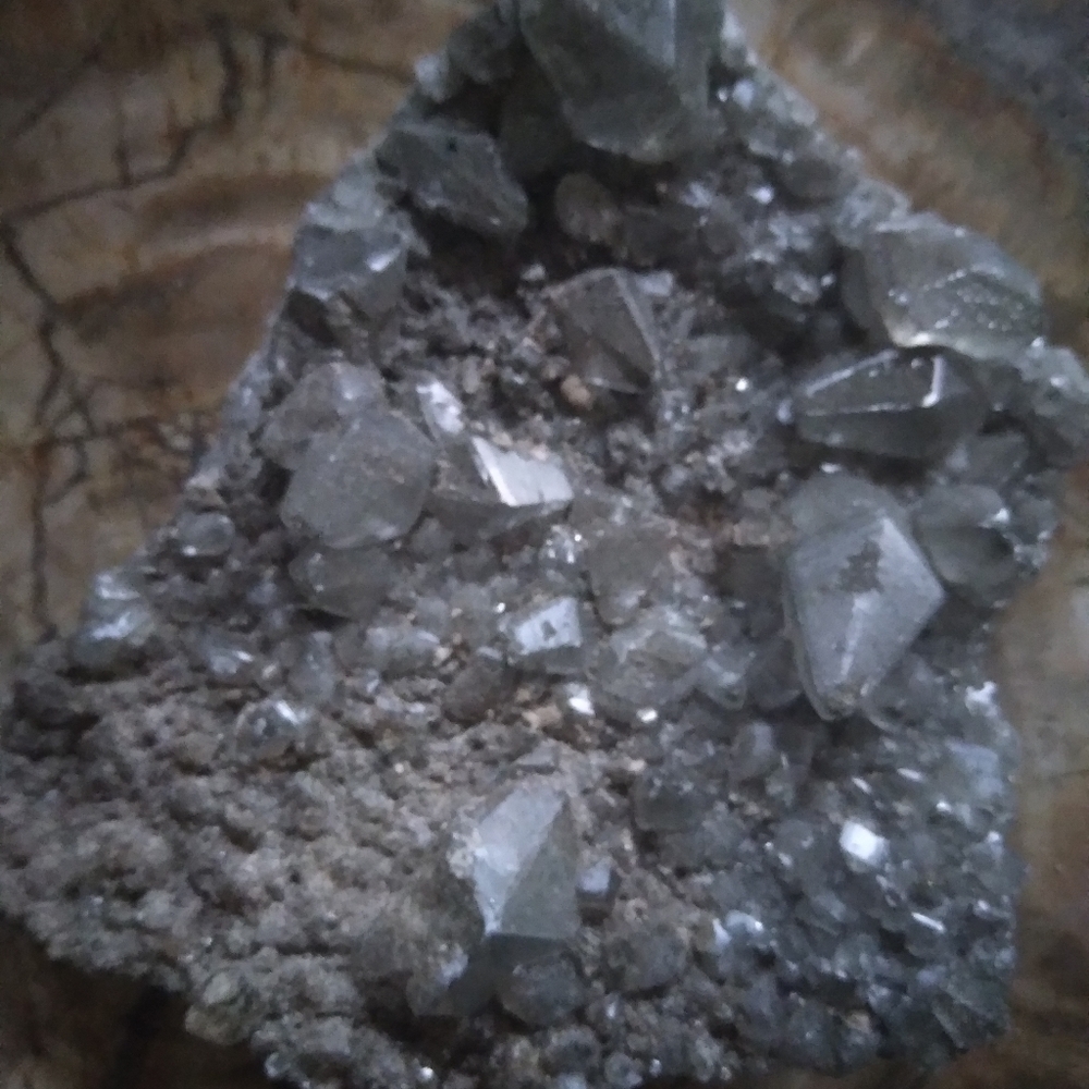 Baryte, Calcite,  & Pyrite Egg Slab